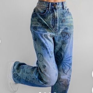Urban Outfitters - Doodle Graphic Straight Leg Cowboy Jean Women Size 29